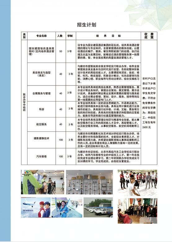 廊坊技师学院 招生简章 招生计划